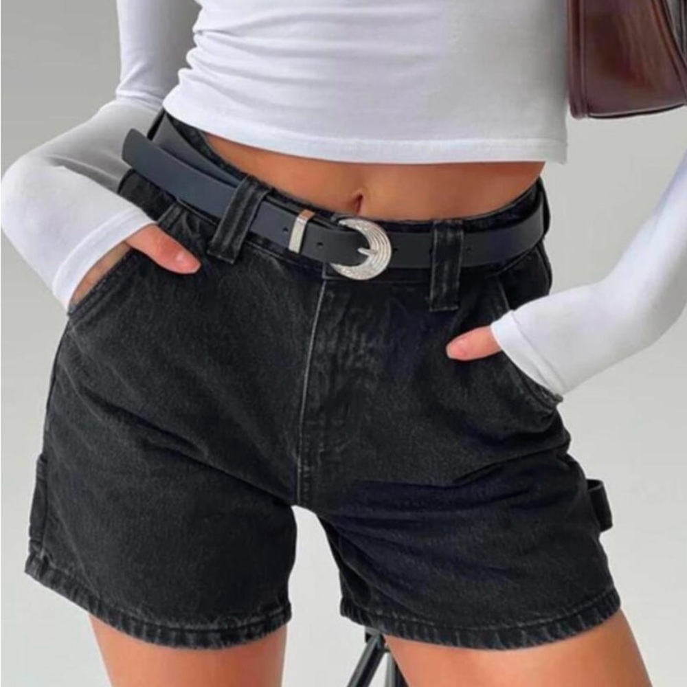 Black Denim Women's Shorts